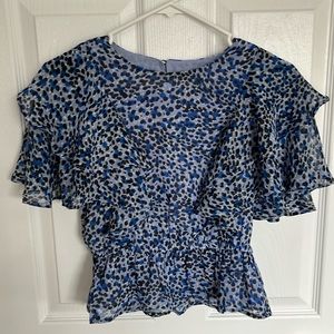 Express blue leopard print shirt